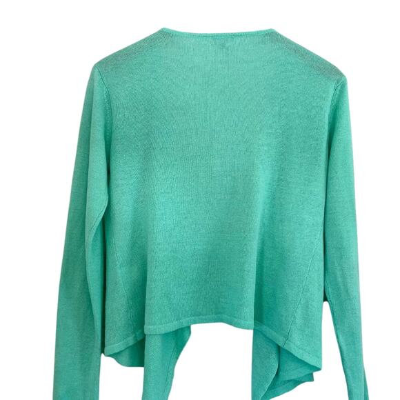 J. Jill Linen Blend Mint Green Open Cardigan/Wrap, Drape Front, Size XS - Picture 2 of 8